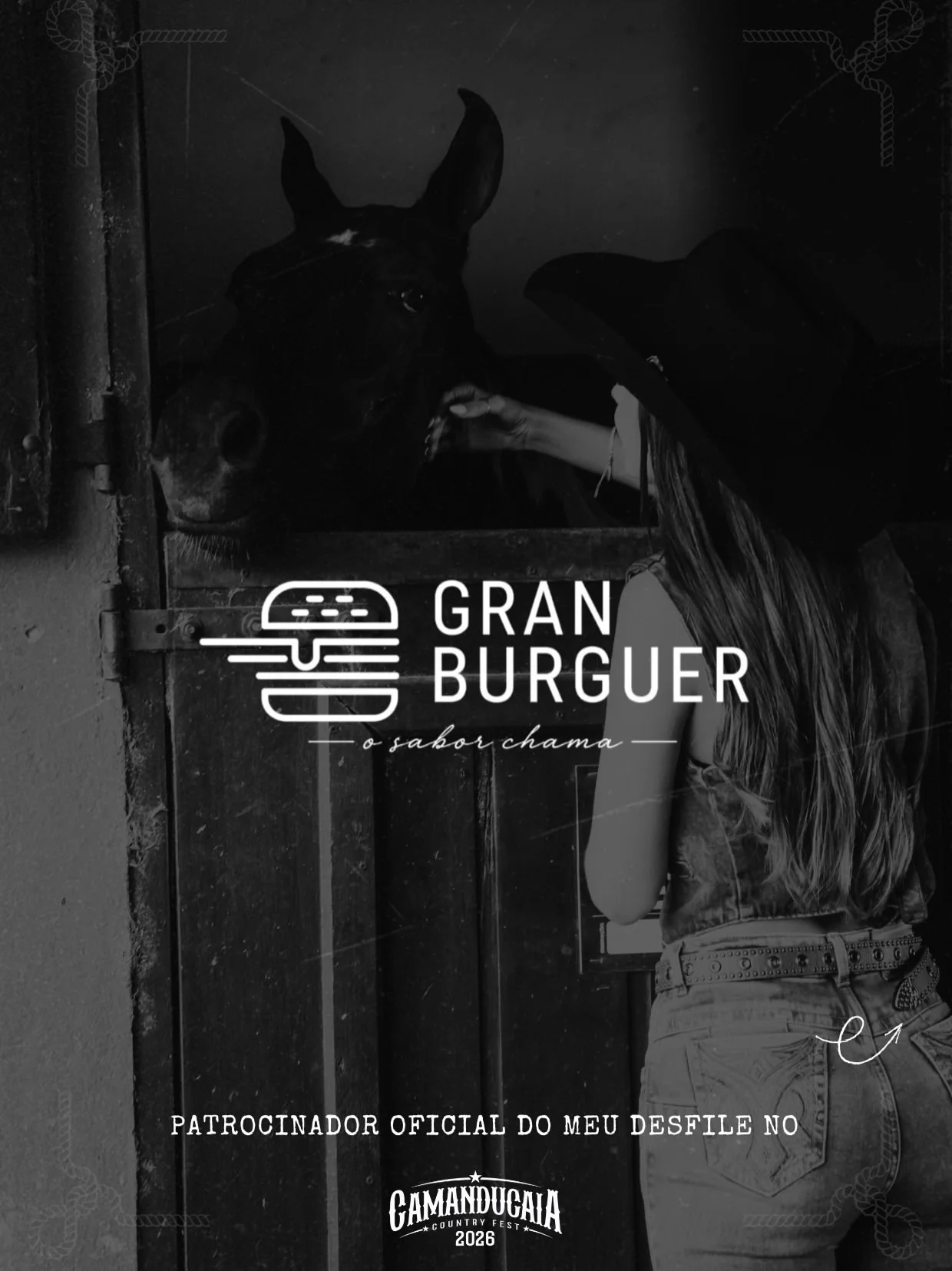 Gran Burguer como patrocinadora do desfile de @gabvito_ no Camanducaia Country Fest 2026